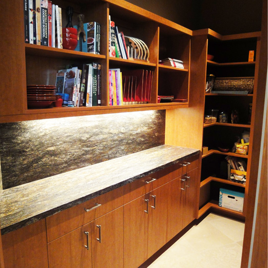 A luxurious pantry with custom built-ins